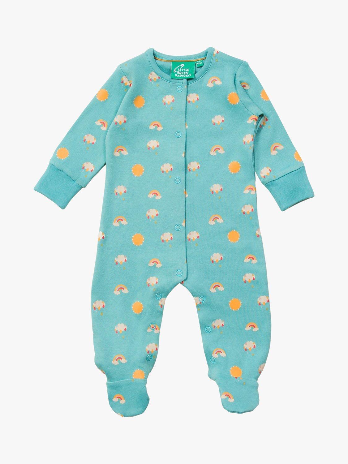 Little Green Radicals Baby Organic Cotton Sunny Days Babygrow, Blue