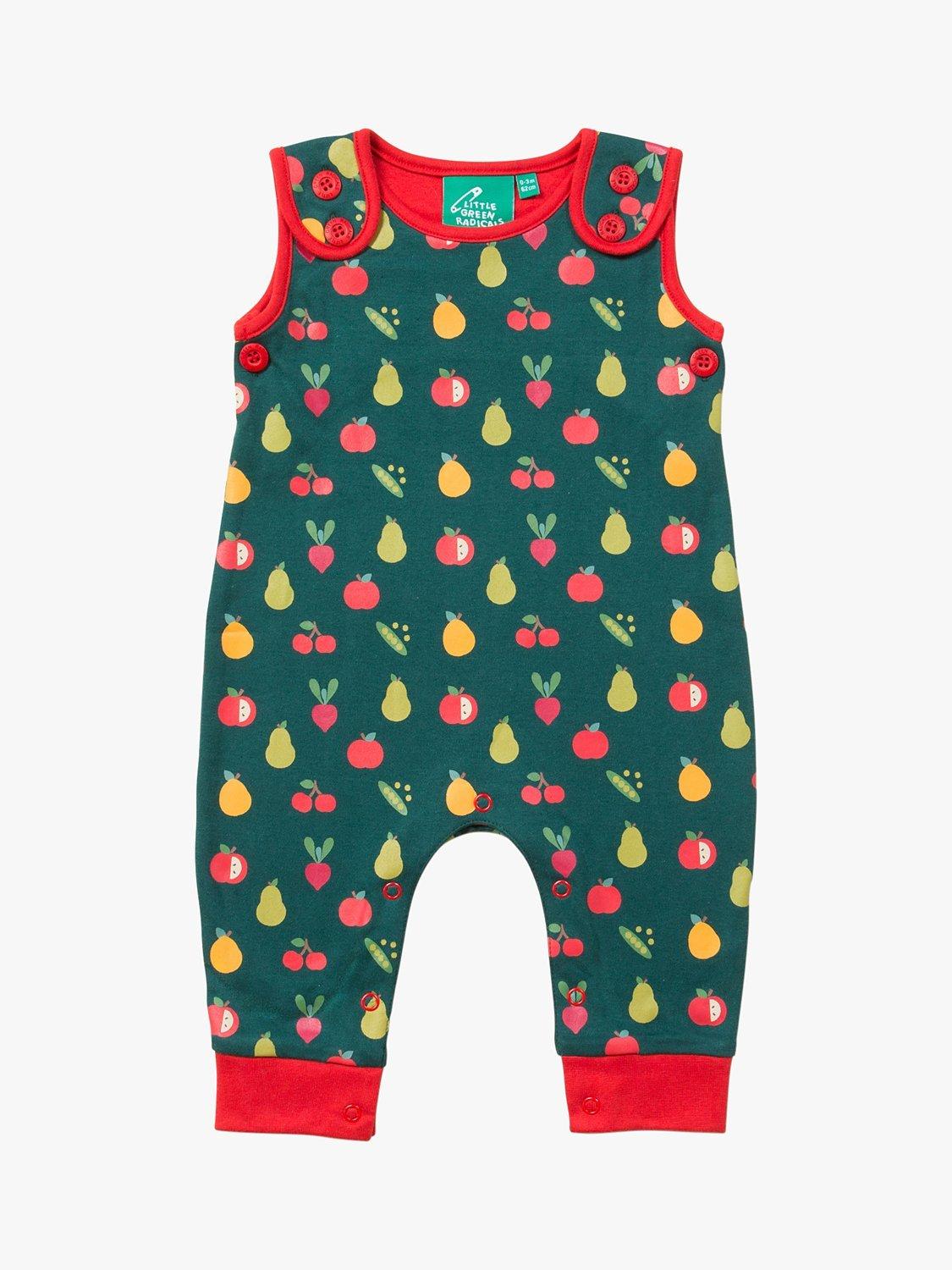 Little Green Radicals Vegetable Patch Everyday Dungarees, Green/Multi
