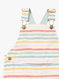 Little Green Radicals Baby Organic Cotton Rainbow Striped Dungaree Shorts, Multi