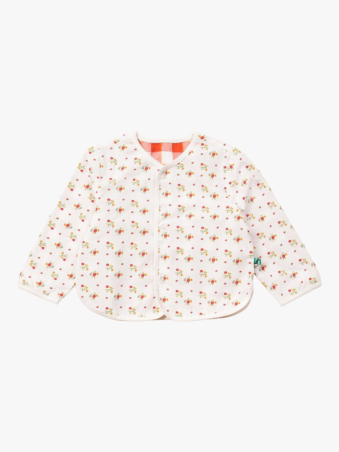 Little Green Radicals Baby Organic Cotton Spring Flowers Check Print Reversible Jacket, Multi