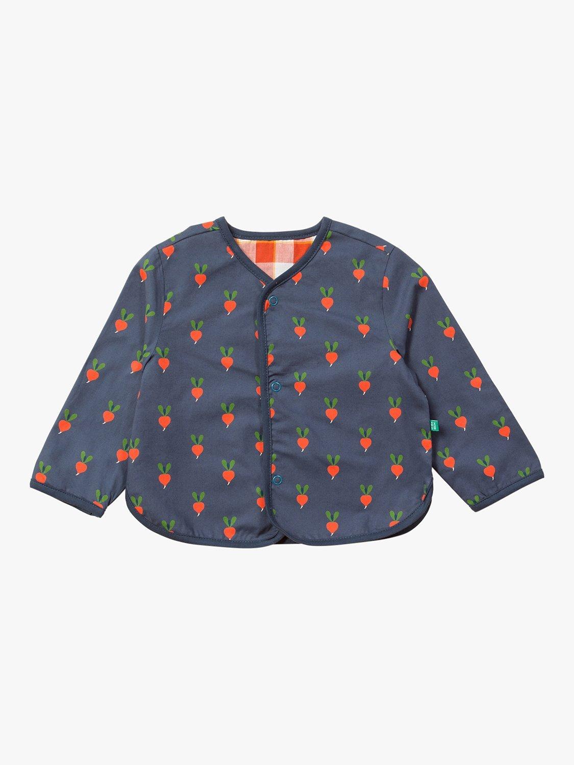 Little Green Radicals Kids' Reversible Collarless Jacket, Blue/Radish