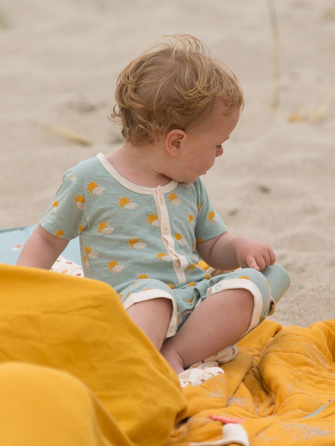 Little Green Radicals Baby Organic Sunshine Romper, Multi