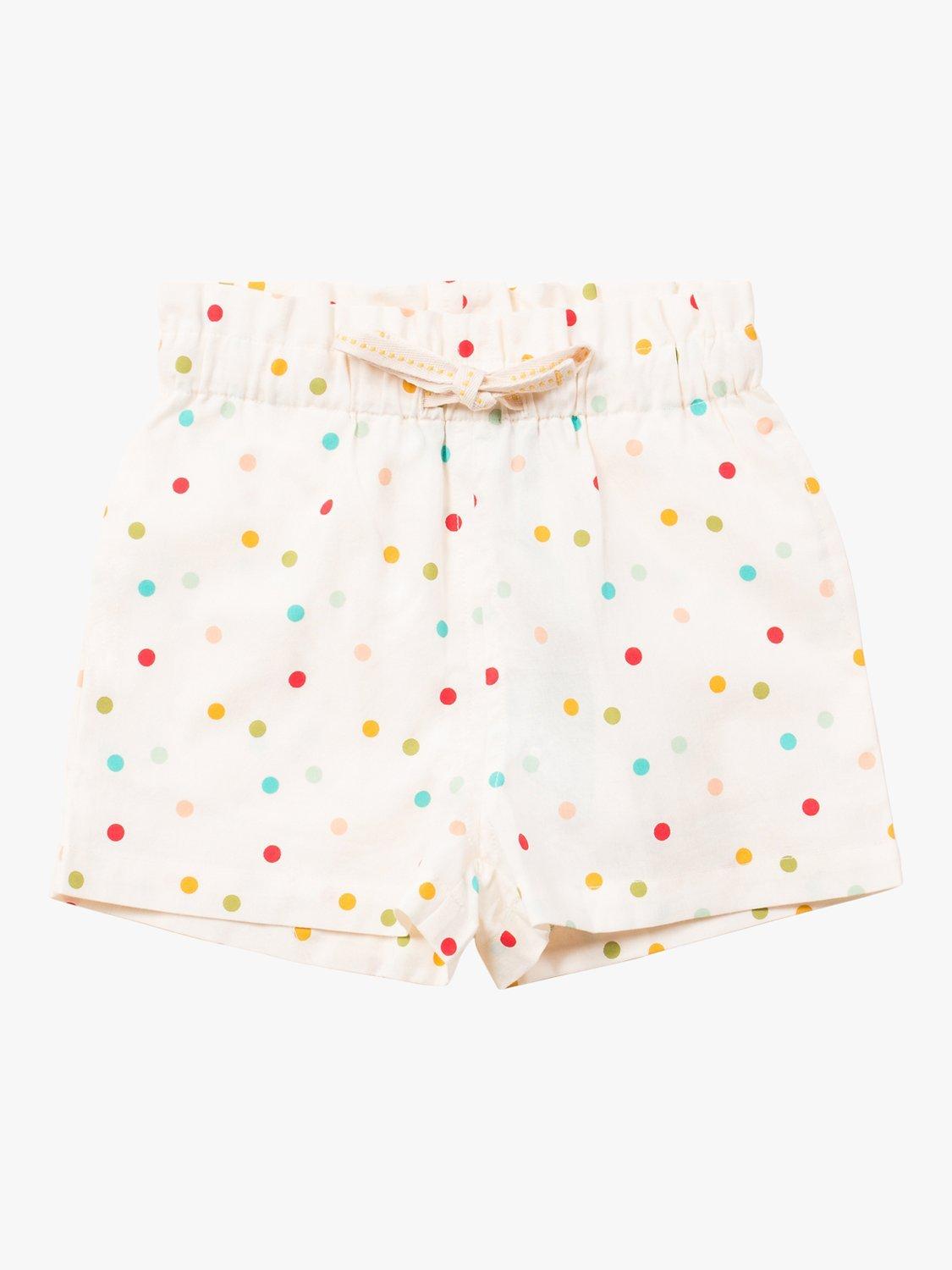 Little Green Radicals Baby Organic Cotton Rainbow Spot Shorts, Multi