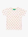 Little Green Radicals Baby Organic Cotton Cherry Short Sleeve T-Shirt, Cream/Multi