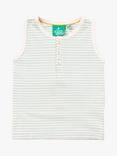 Little Green Radicals Baby Organic Striped Vest, Powder Blue