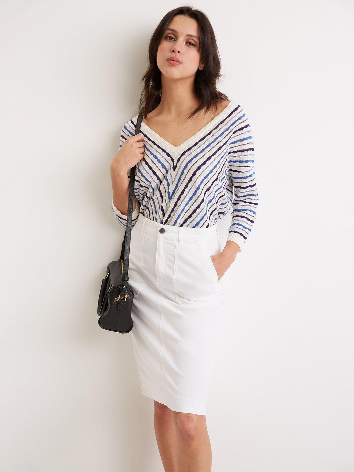 Gerard Darel Berengere Denim Skirt, White