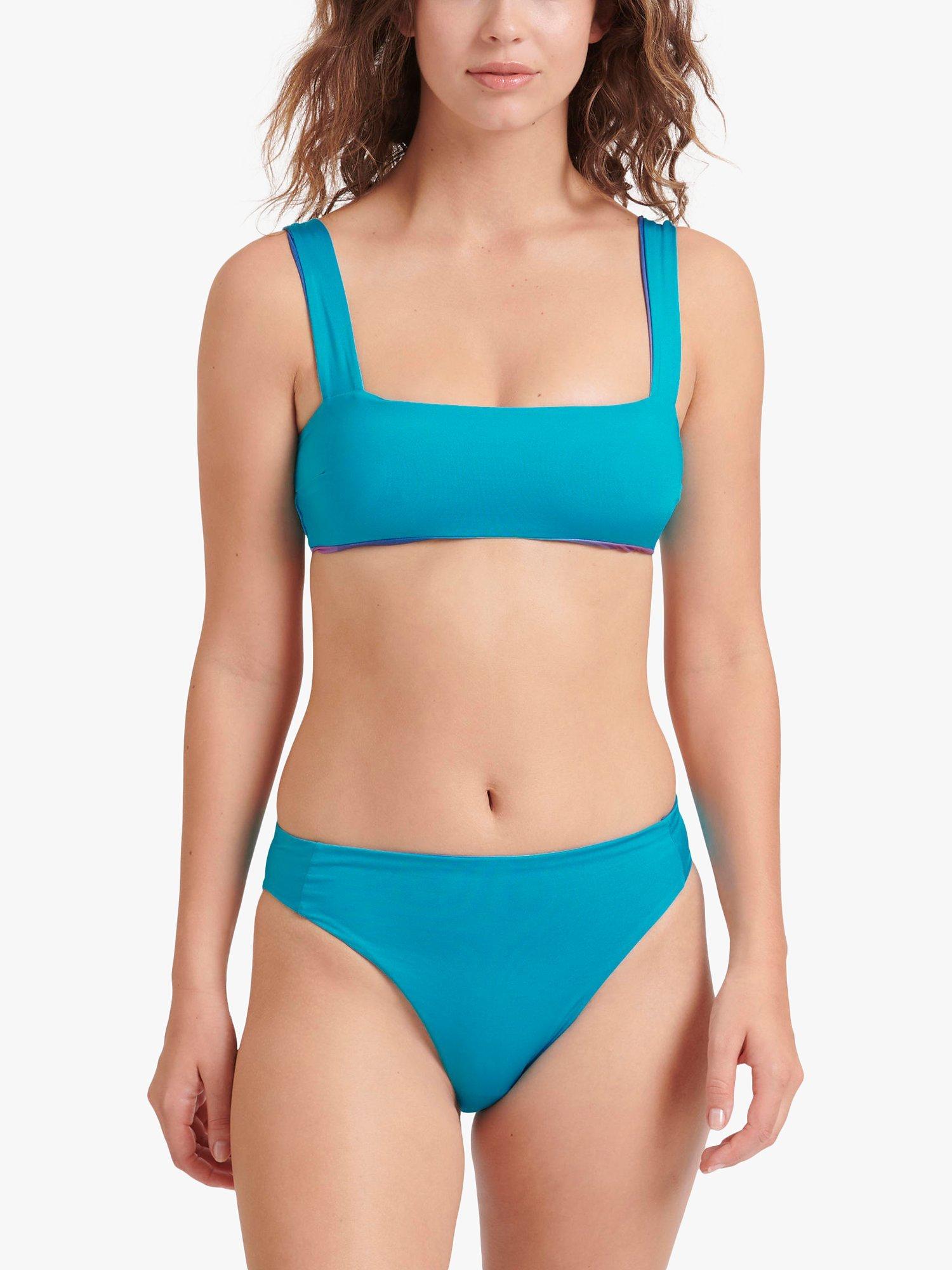 Product image 6 of 11, which shows sloggi Shore Fornillo Reversible Bikini Bottoms, Turquoise/Purple, S