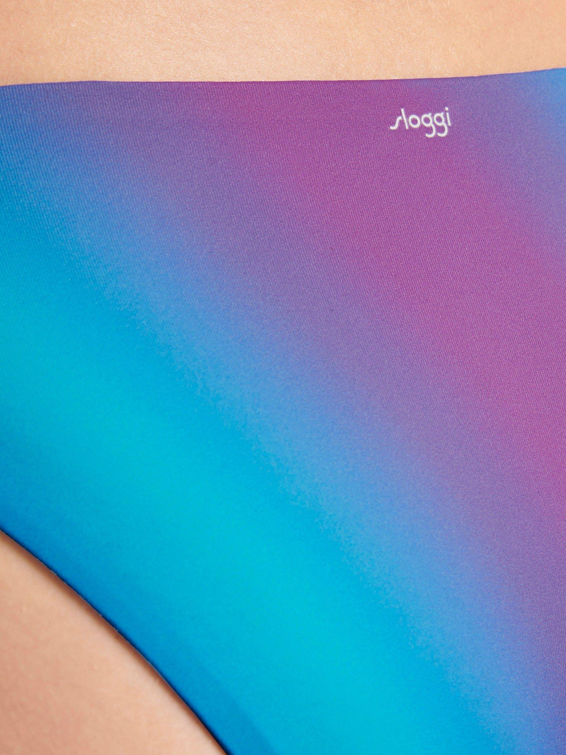 Product image 7 of 11, which shows sloggi Shore Fornillo Reversible Bikini Bottoms, Turquoise/Purple, S