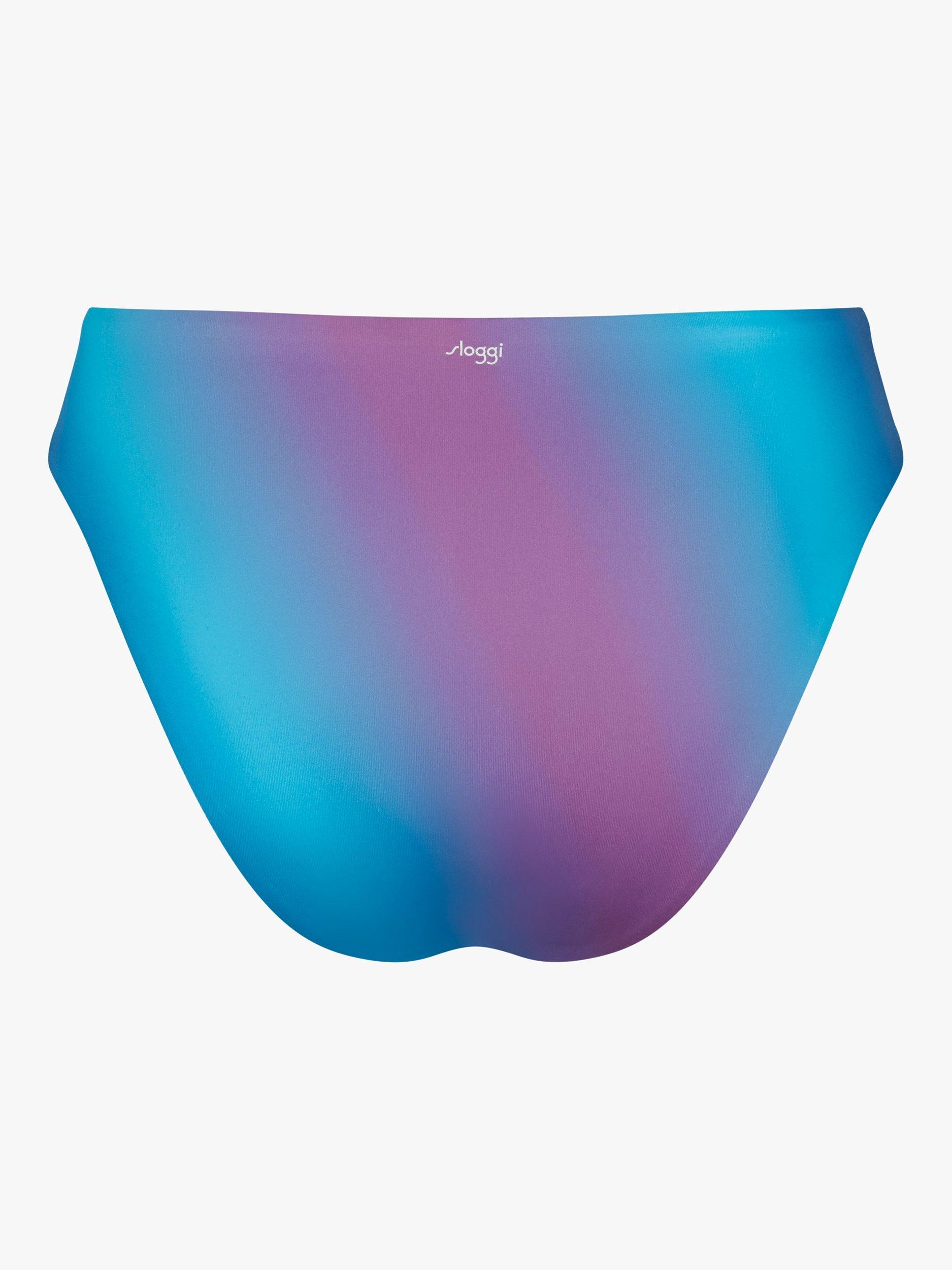 Product image 10 of 11, which shows sloggi Shore Fornillo Reversible Bikini Bottoms, Turquoise/Purple, S