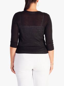 chesca Multiway Silk Linen Blend Cardigan - view 2, Black