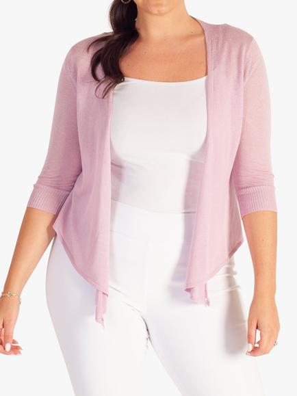 chesca Multiway Silk Linen Blend Cardigan, Lilac