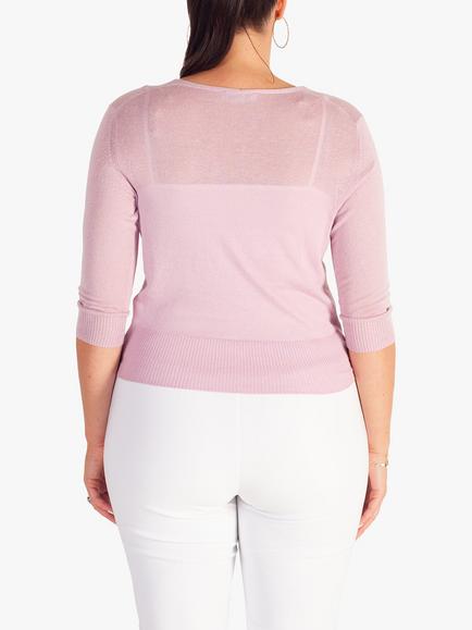 chesca Multiway Silk Linen Blend Cardigan - view 2, Lilac