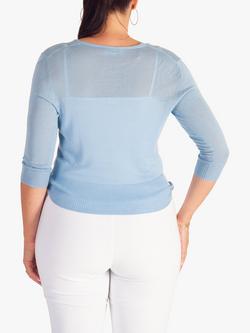 chesca Multiway Silk Linen Blend Cardigan - view 2, Sky