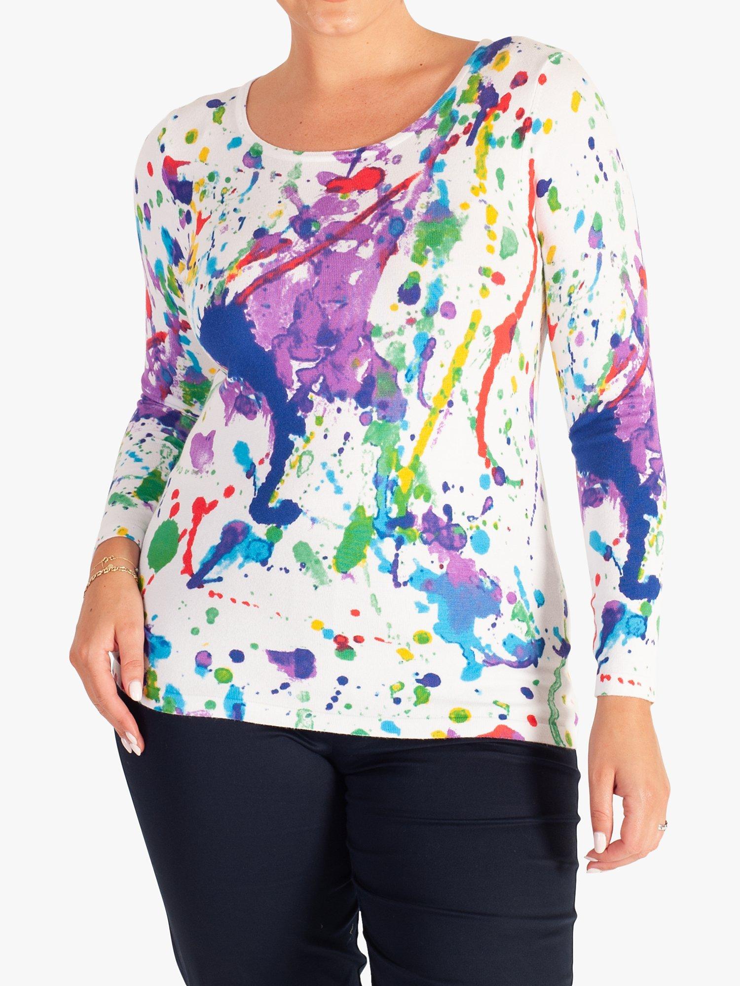 chesca Colour Splash Jumper, White/Multi