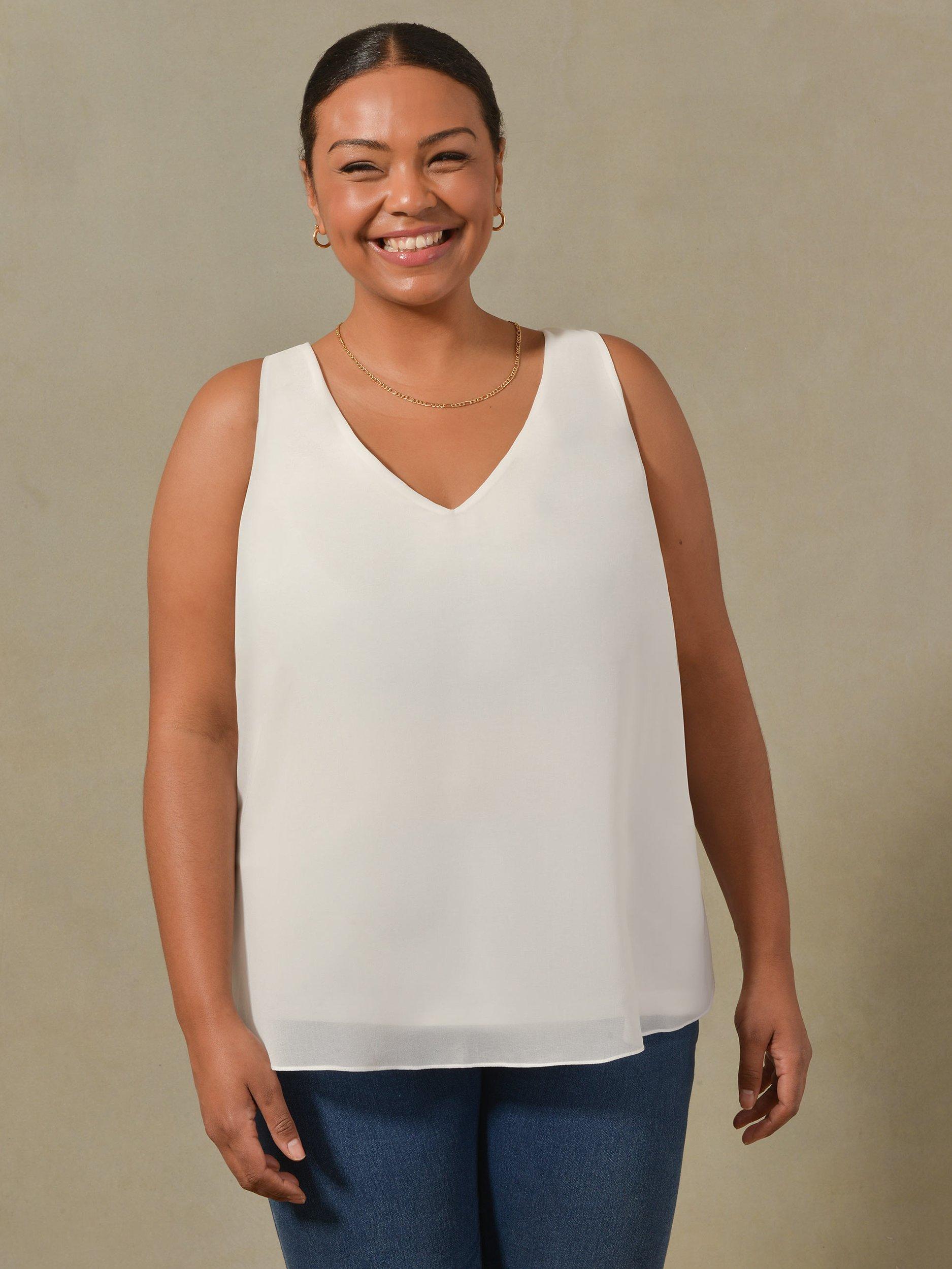 Live Unlimited Curve Chiffon Swing Vest White