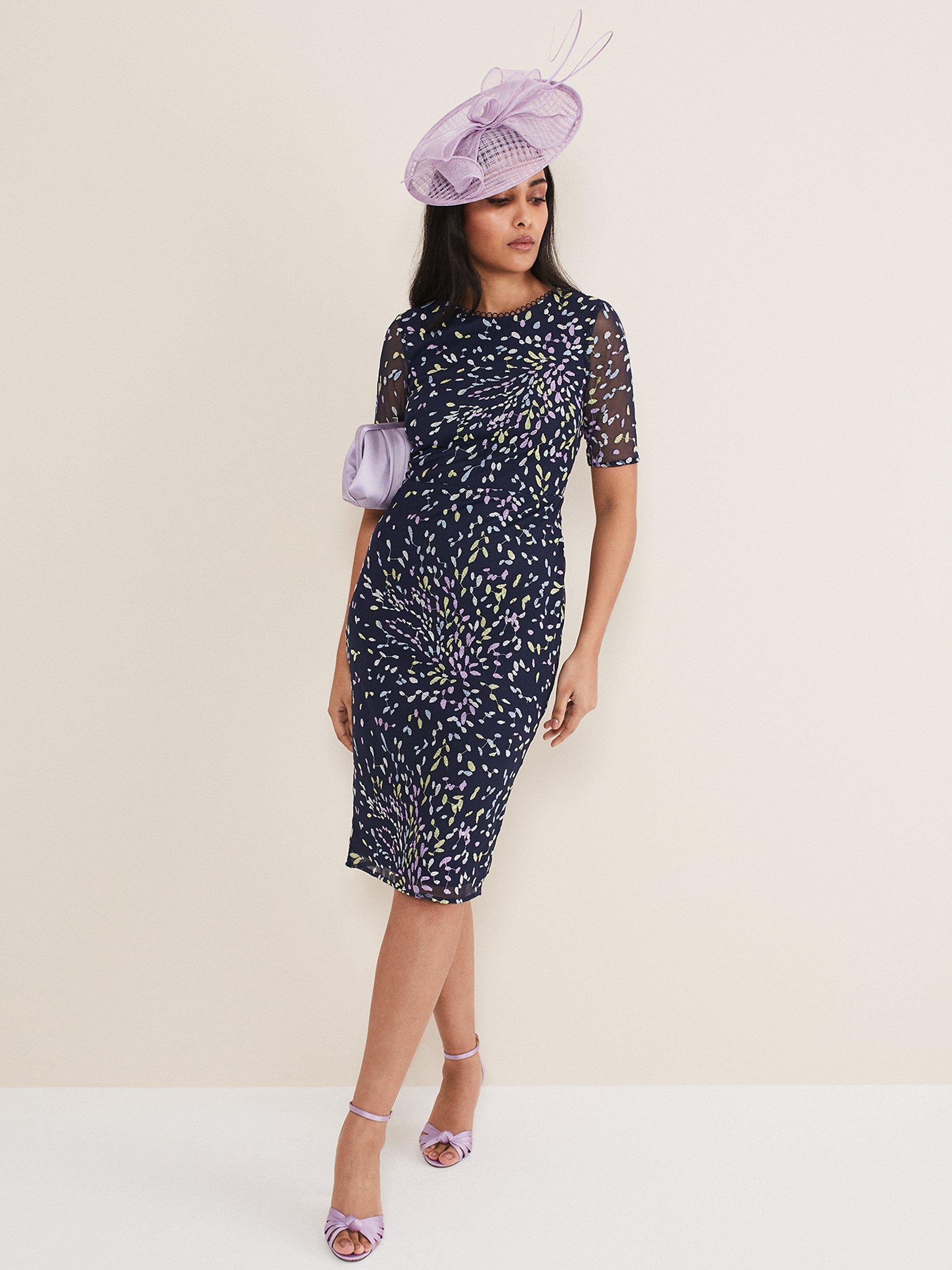 Phase Eight Petite Aileena Women's Dress, Navy/Multi