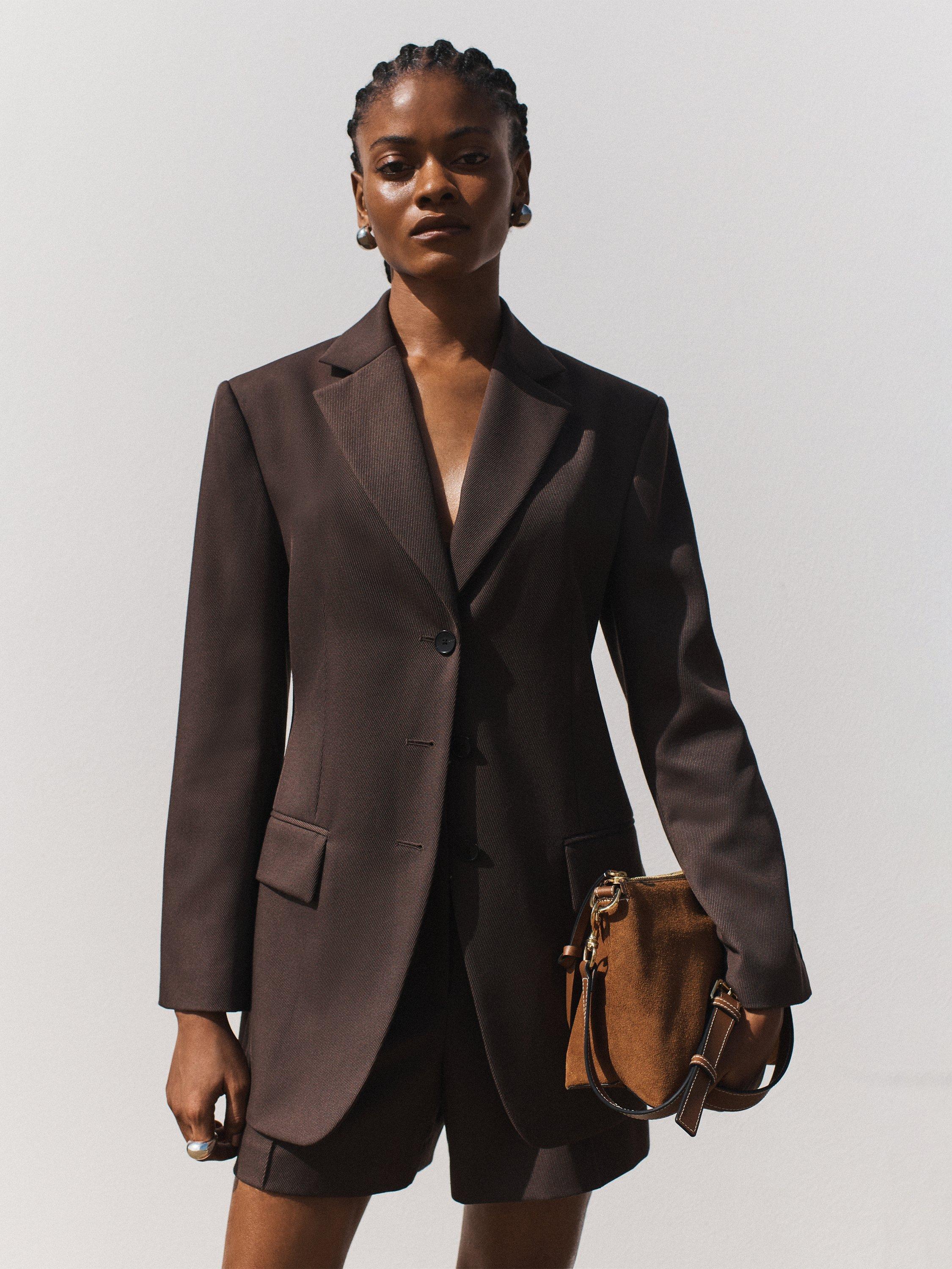 Jigsaw Locke Wool Blend Blazer, Brown