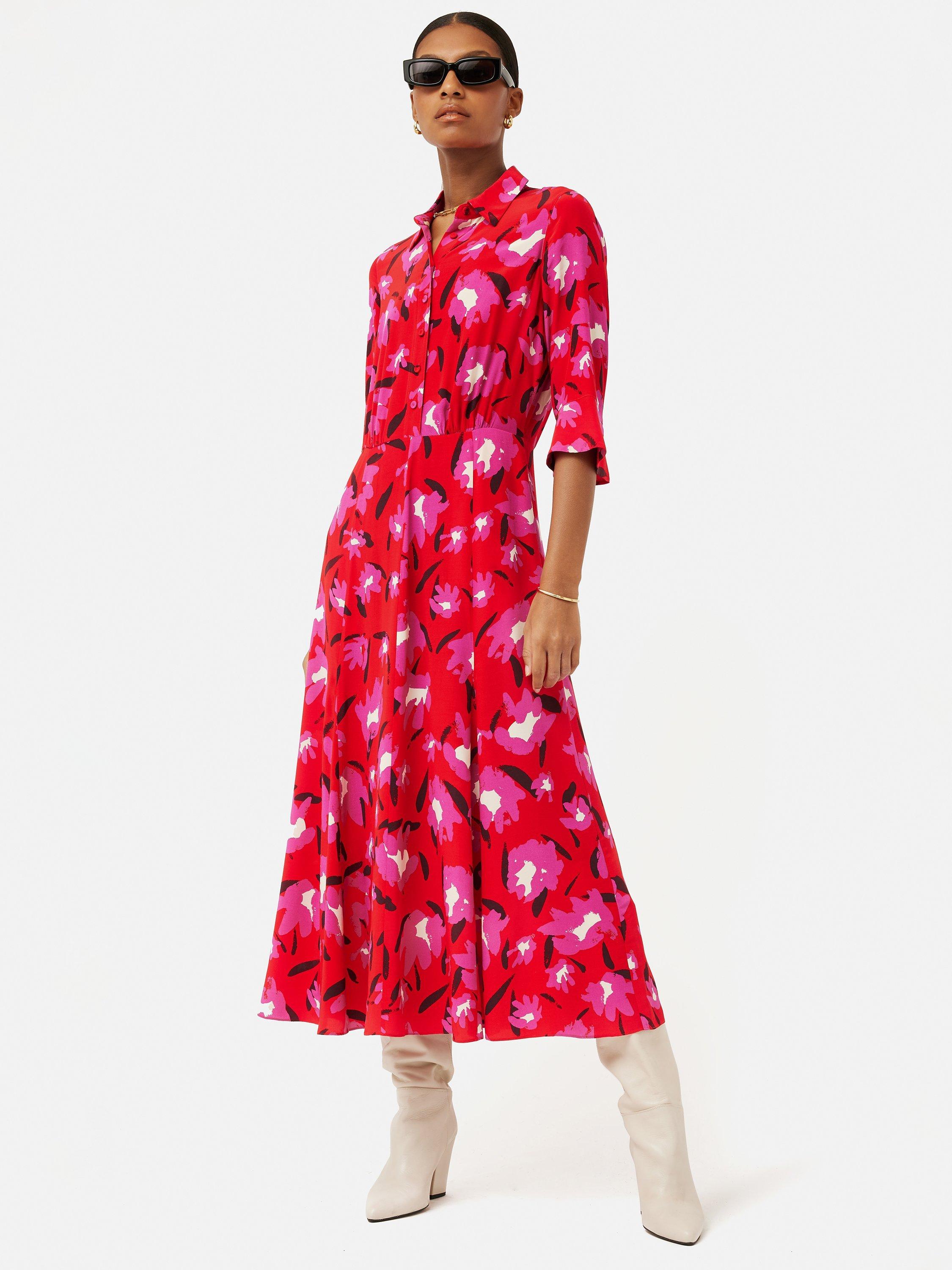 Jigsaw Wildcat Shirt Dress, Red