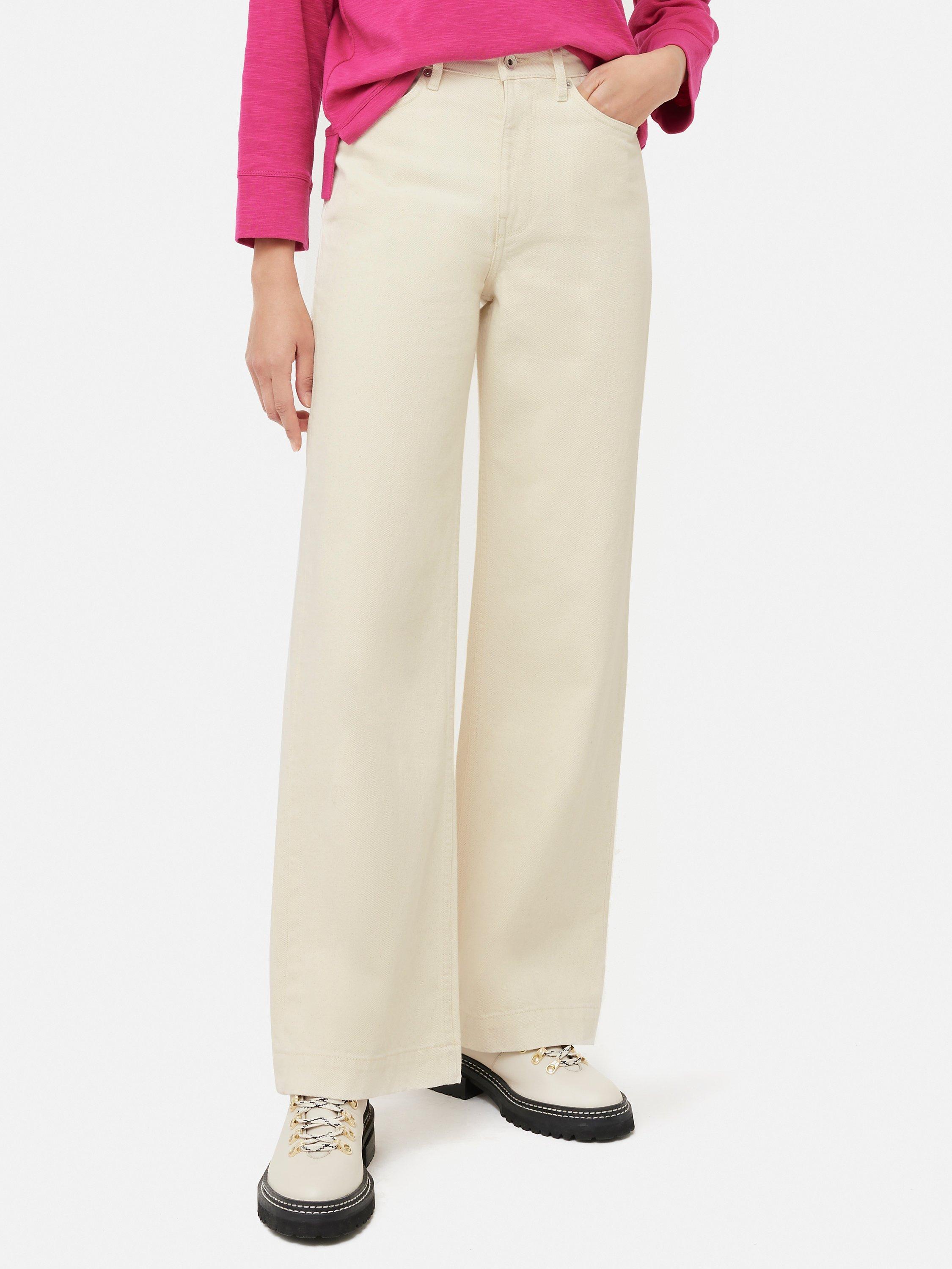 Product image 1 of 4, which shows Jigsaw Balfour Wide Leg Jeans, Ecru, 24R