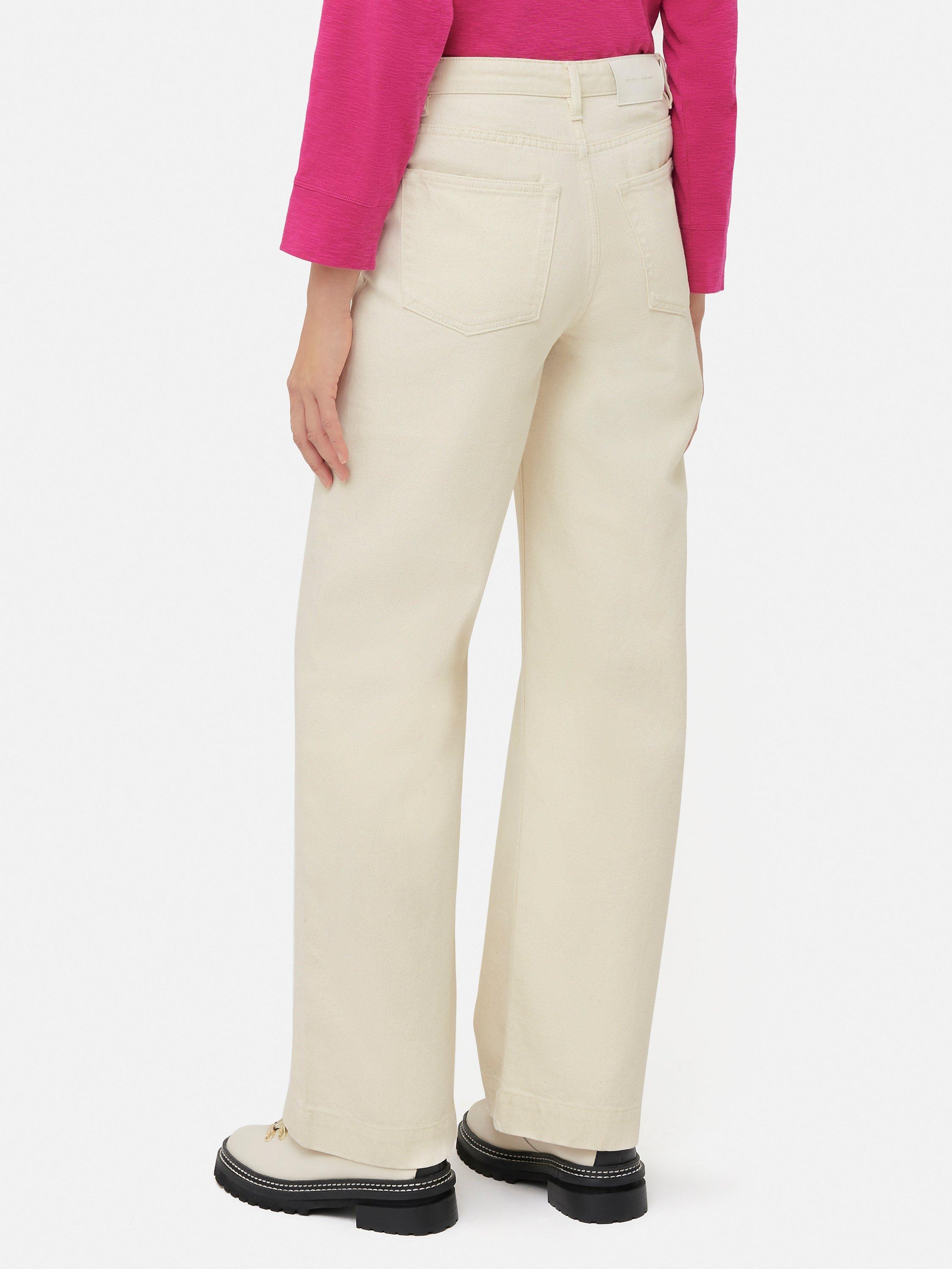Product image 2 of 4, which shows Jigsaw Balfour Wide Leg Jeans, Ecru, 24R