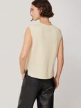 Jigsaw Cotton Wool Blend Rib Knit Tank Top, Ivory