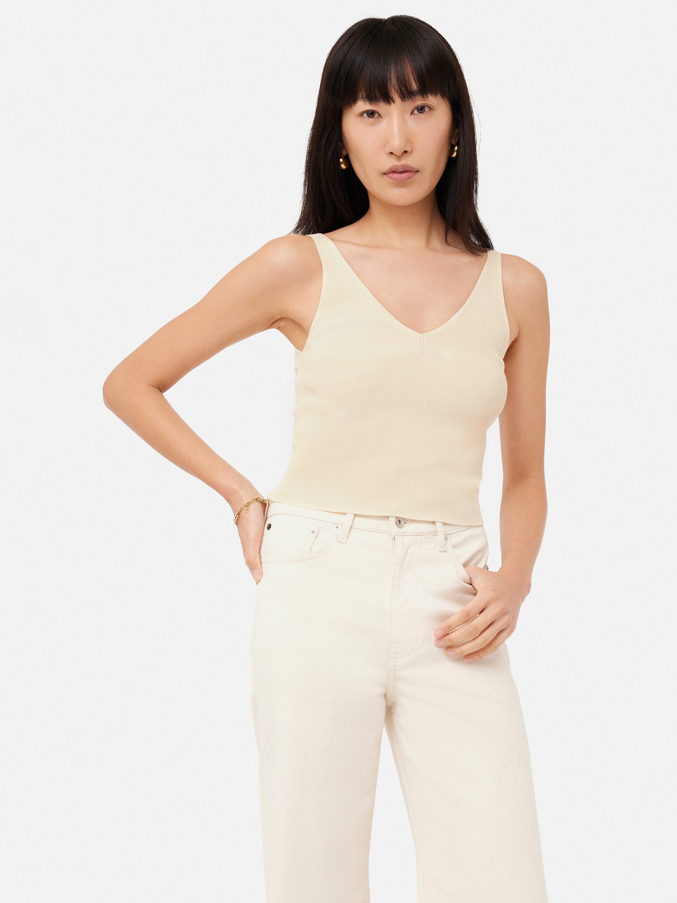 Jigsaw Knitted Tank Top, Cream