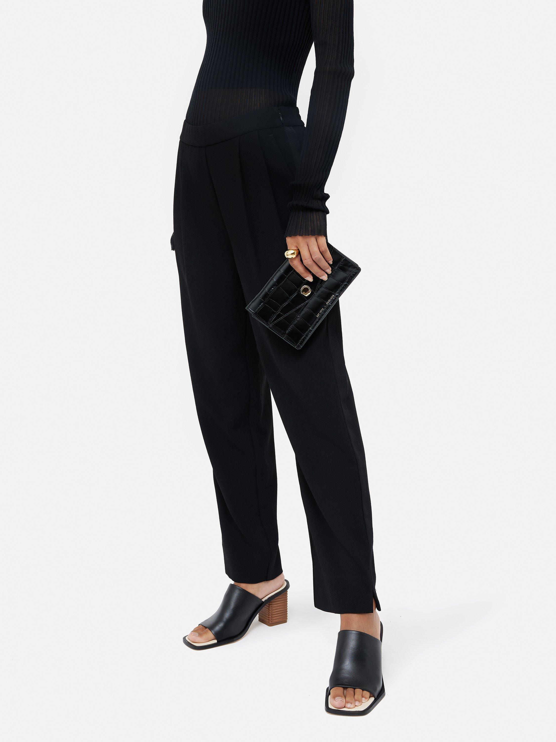 Jigsaw Trim Crepe Joggers Black