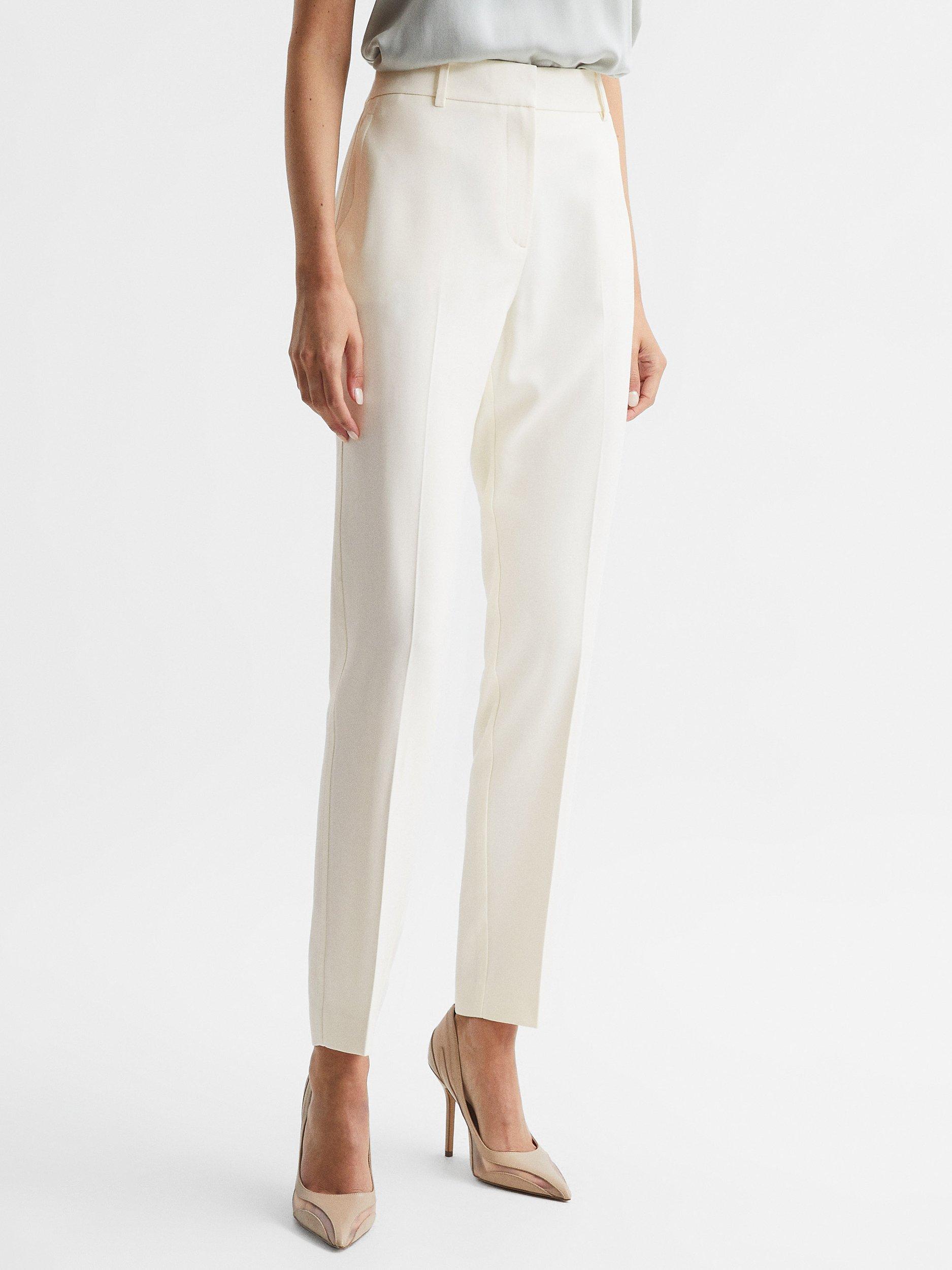 Reiss Petite Ember Slim Fit Trousers, Cream