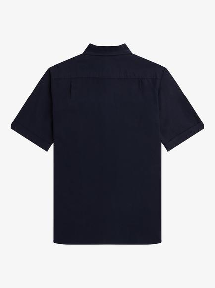 Fred Perry Cotton Short Sleeve Oxford Shirt - view 2, 608 Navy