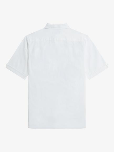 Fred Perry Cotton Short Sleeve Oxford Shirt - view 2, 100 White