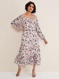 Phase Eight Vicky Off Shoulder Floral Midi Dress, Multi