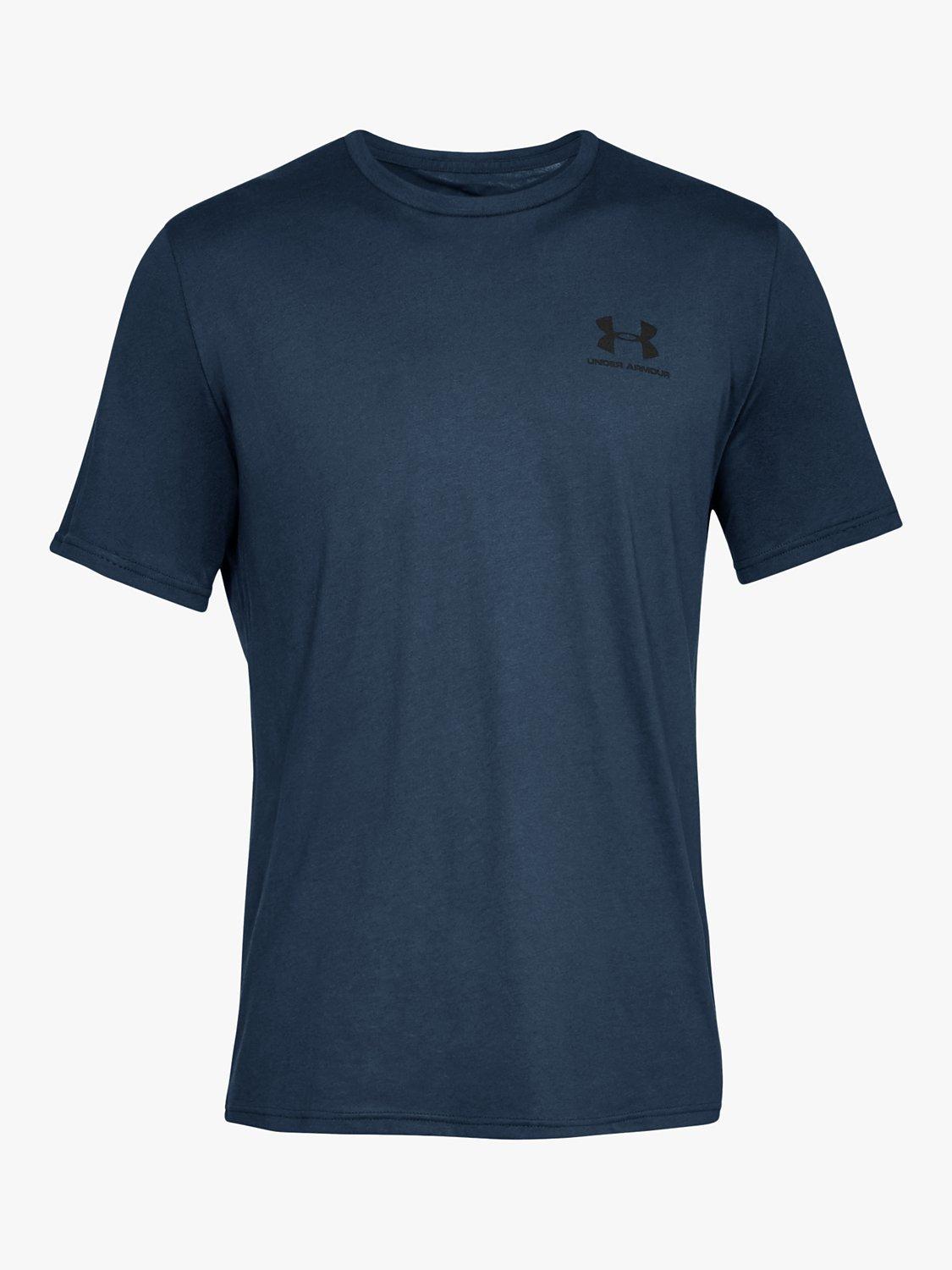 Product image 4 of 6, which shows Under Armour Sportstyle Left Chest Short Sleeve T-Shirt, Academy/Black, S