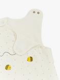 John Lewis Spotty Bee Baby Sleeping Bag, 2.5 Tog, Natural