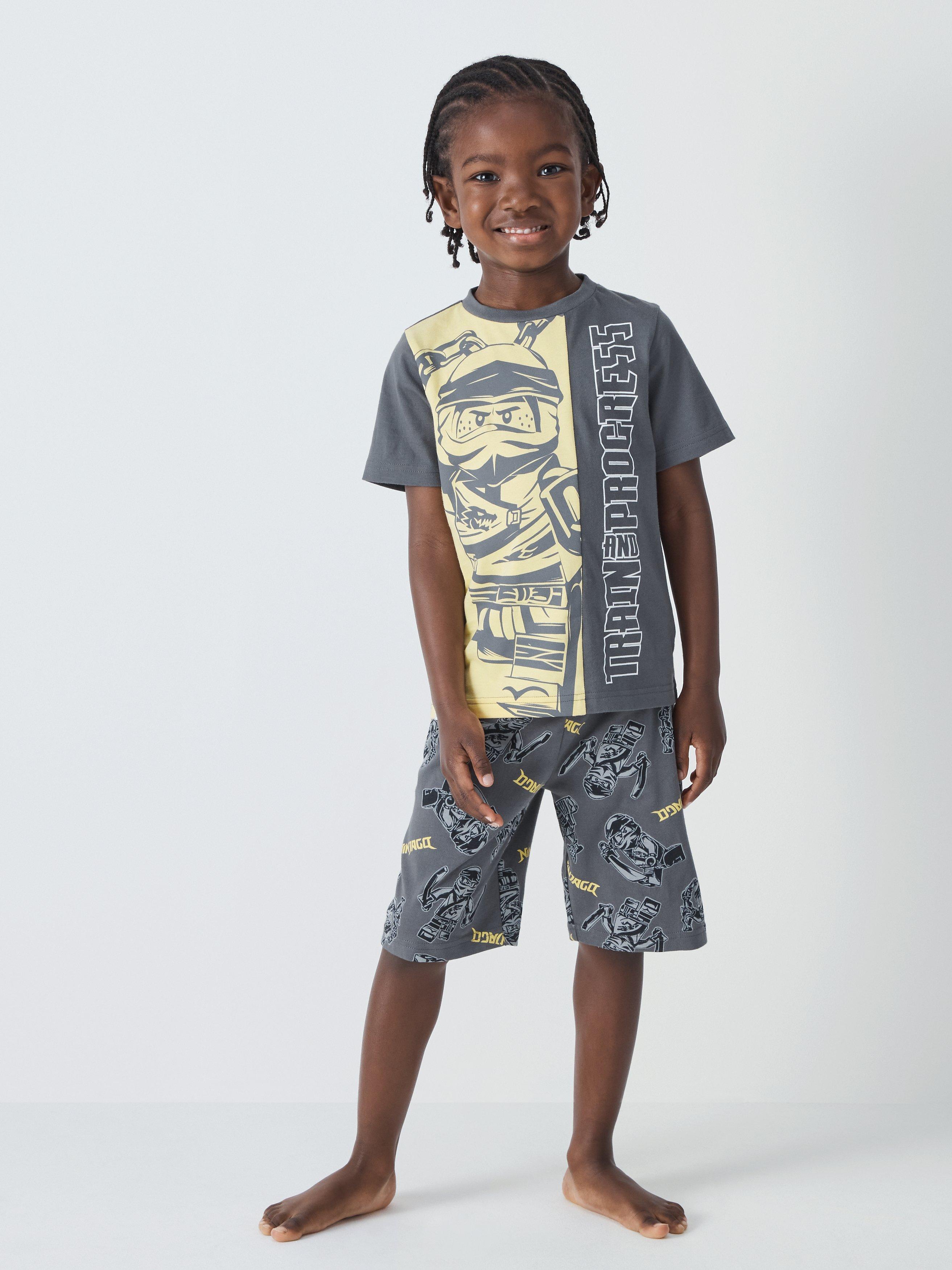 Brand Threads Kids' Lego Ninjago Shorty Pyjamas, Grey/Multi