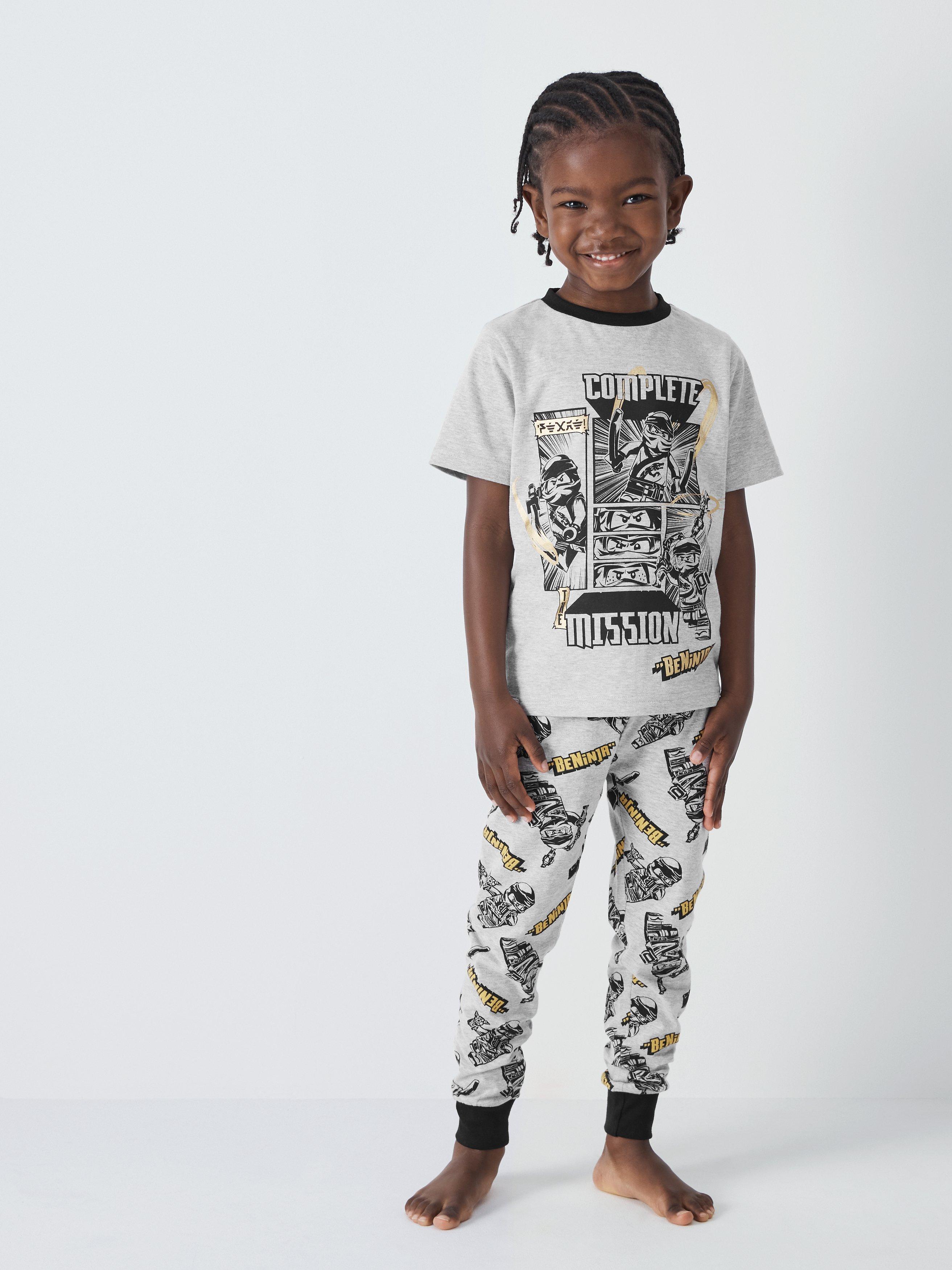 Brand Threads Kids' Lego Ninjago Pyjamas, Grey/Multi
