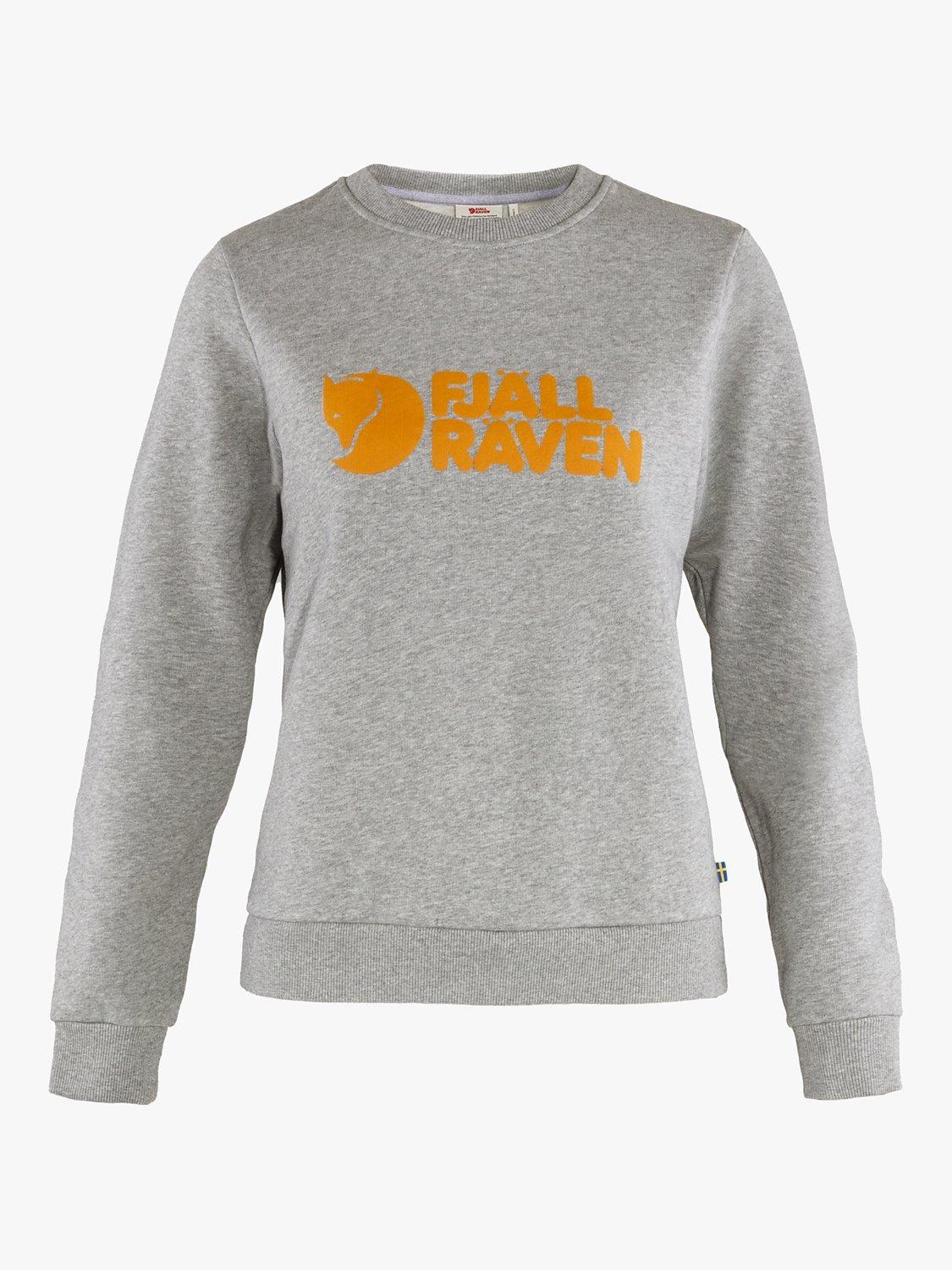 Fjällräven Logo Cotton Sweatshirt, Grey Melange, XXS