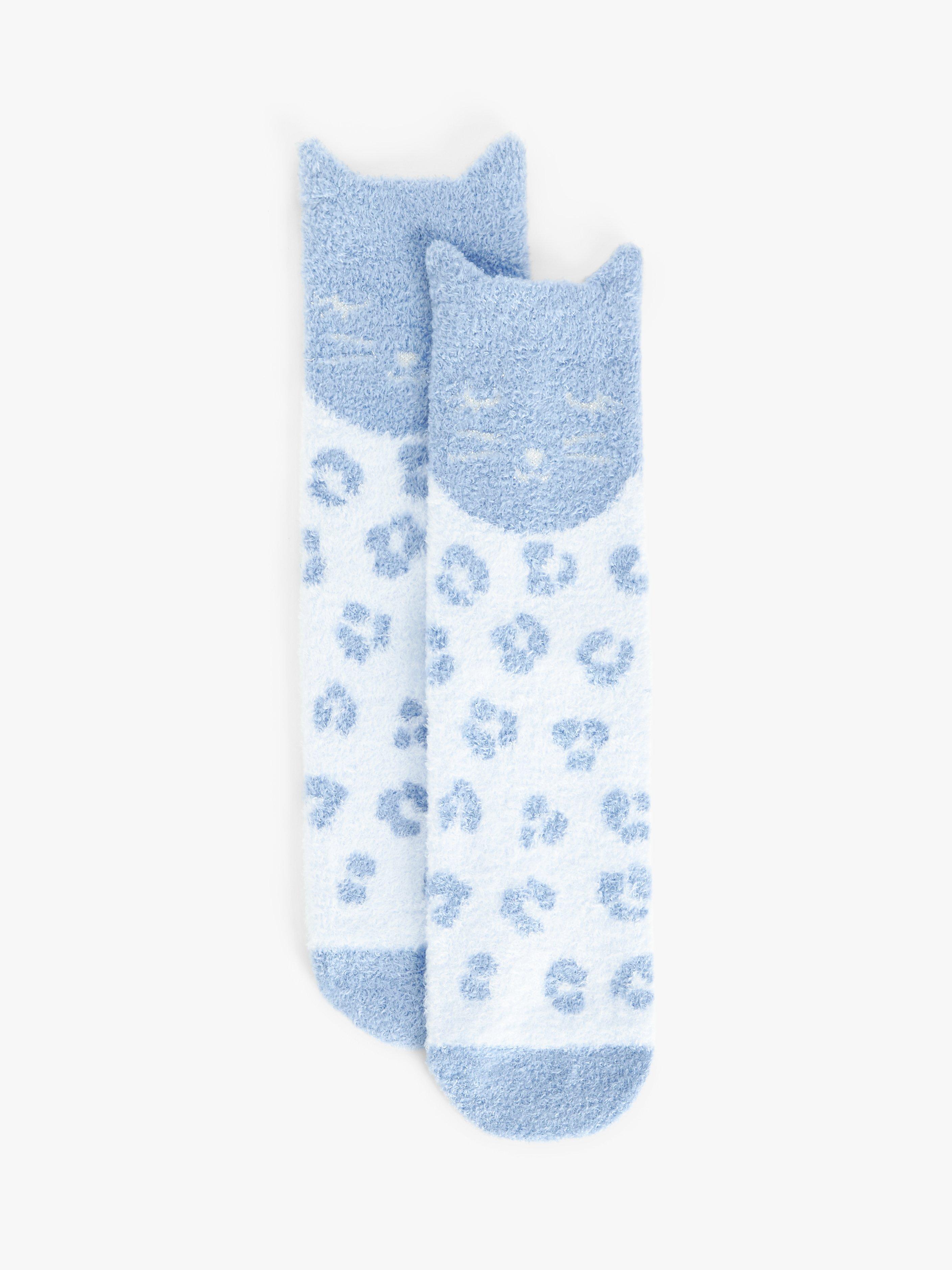 John Lewis Kids' Cat Fluffy Slipper Socks, Lilac