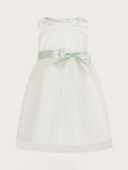 Monsoon Baby Freya Scuba Bridesmaid Dress, Ivory, Ivory