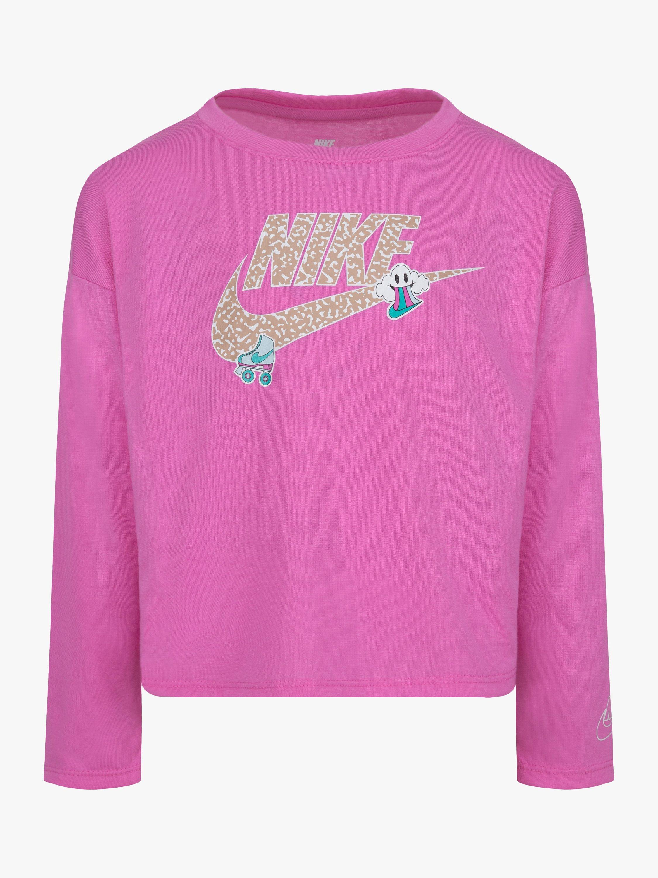 Nike Kids' Notebook Logo T-Shirt, Pink