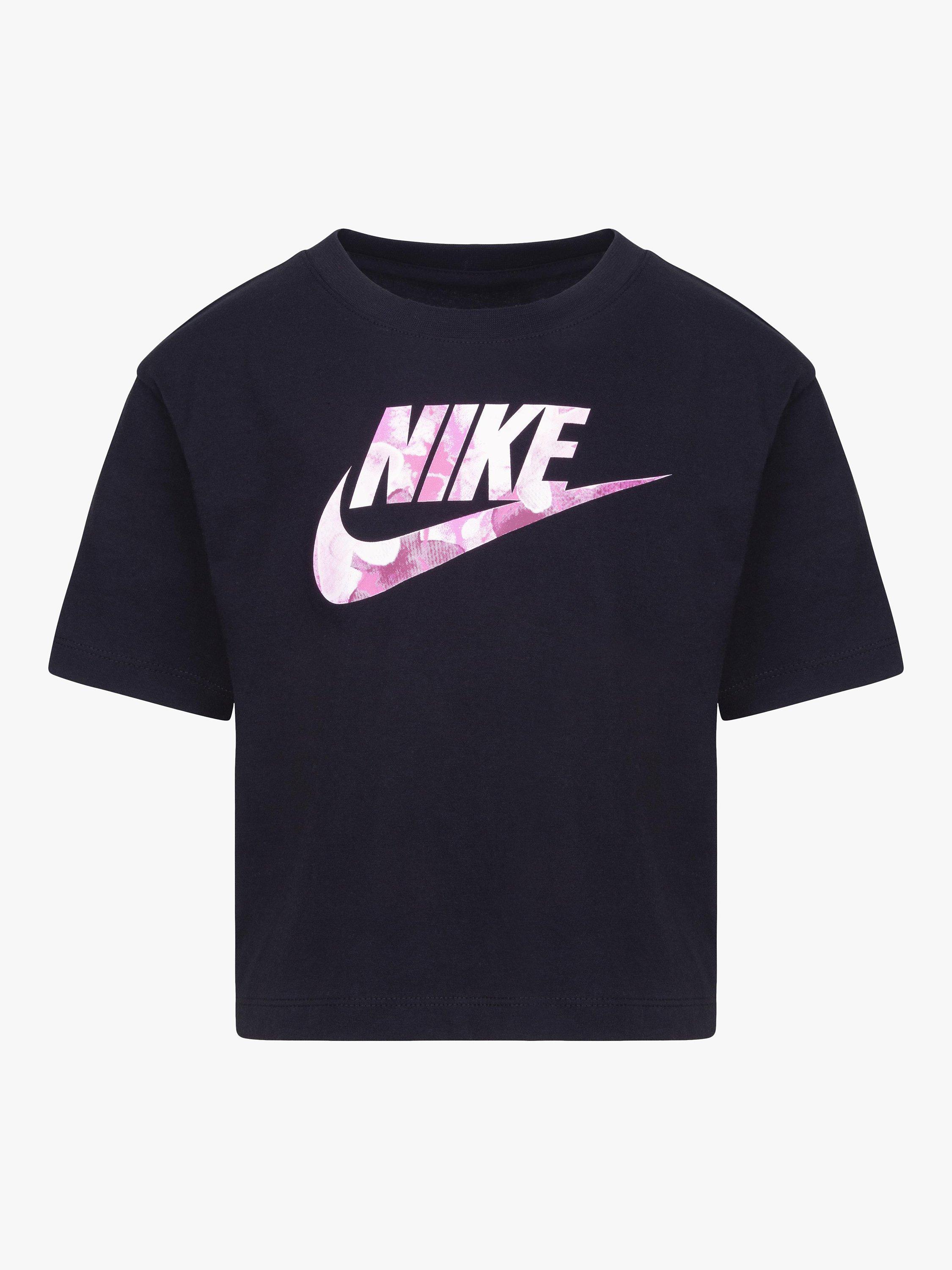 Nike Kids' Sci-Dye Logo T-Shirt, Black