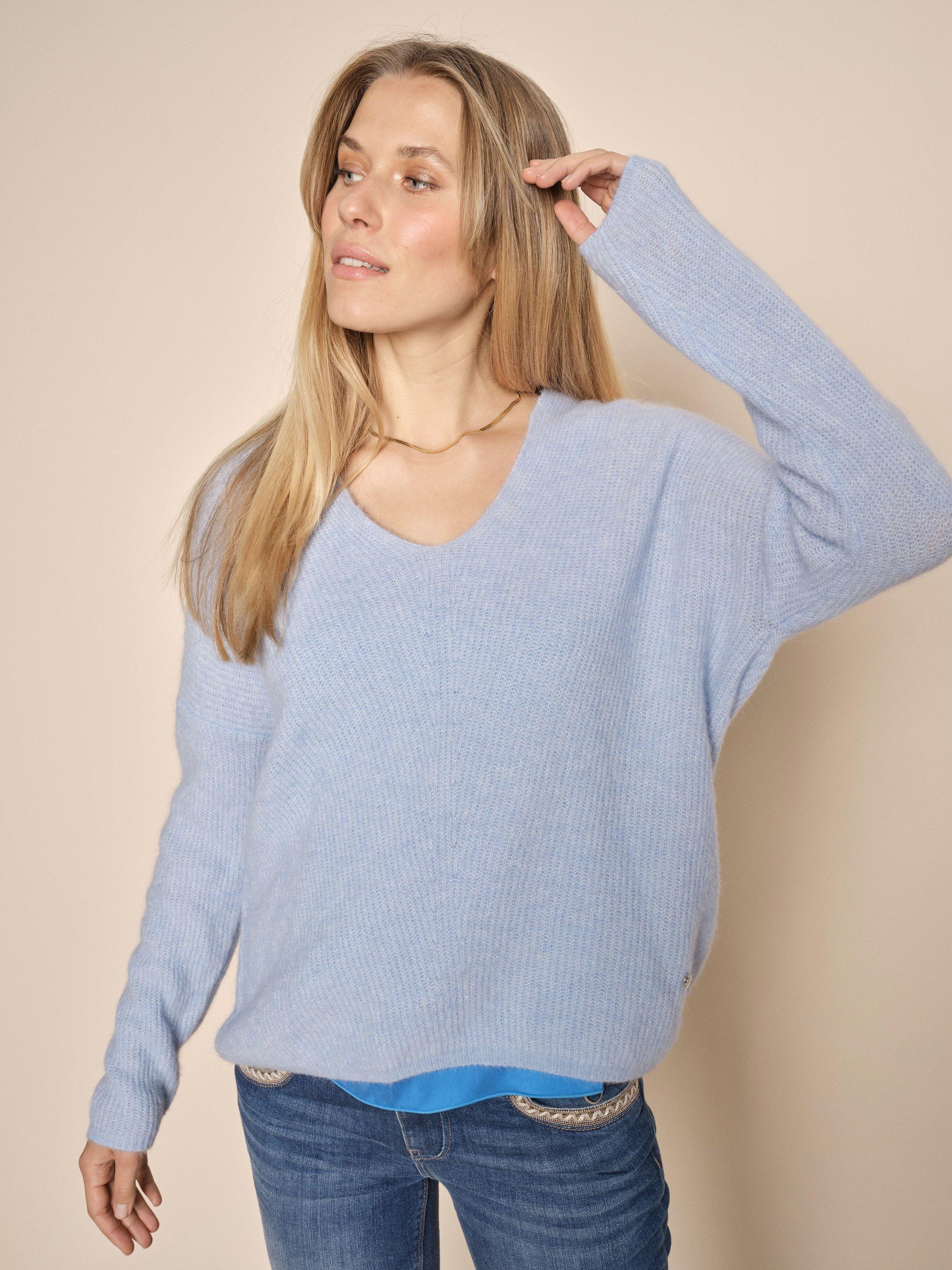 MOS MOSH Thora Wool Blend V-Neck Jumper