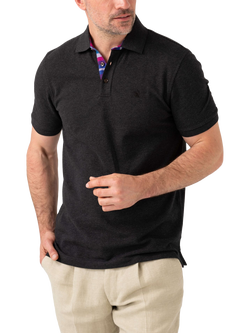 KOY Short Sleeve Regular Fit Polo Shirt, Grey Charcoal, Grey Charcoal