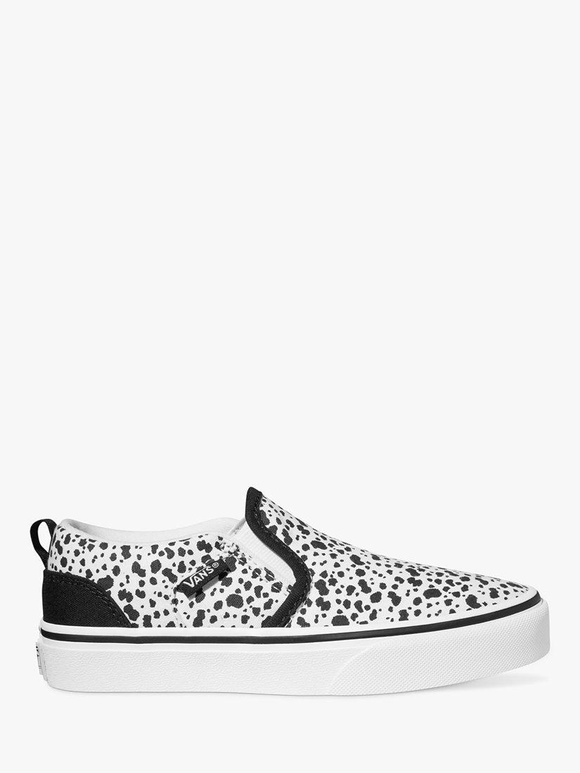 Vans Kids' Asher Slip-On Trainers, Black/White