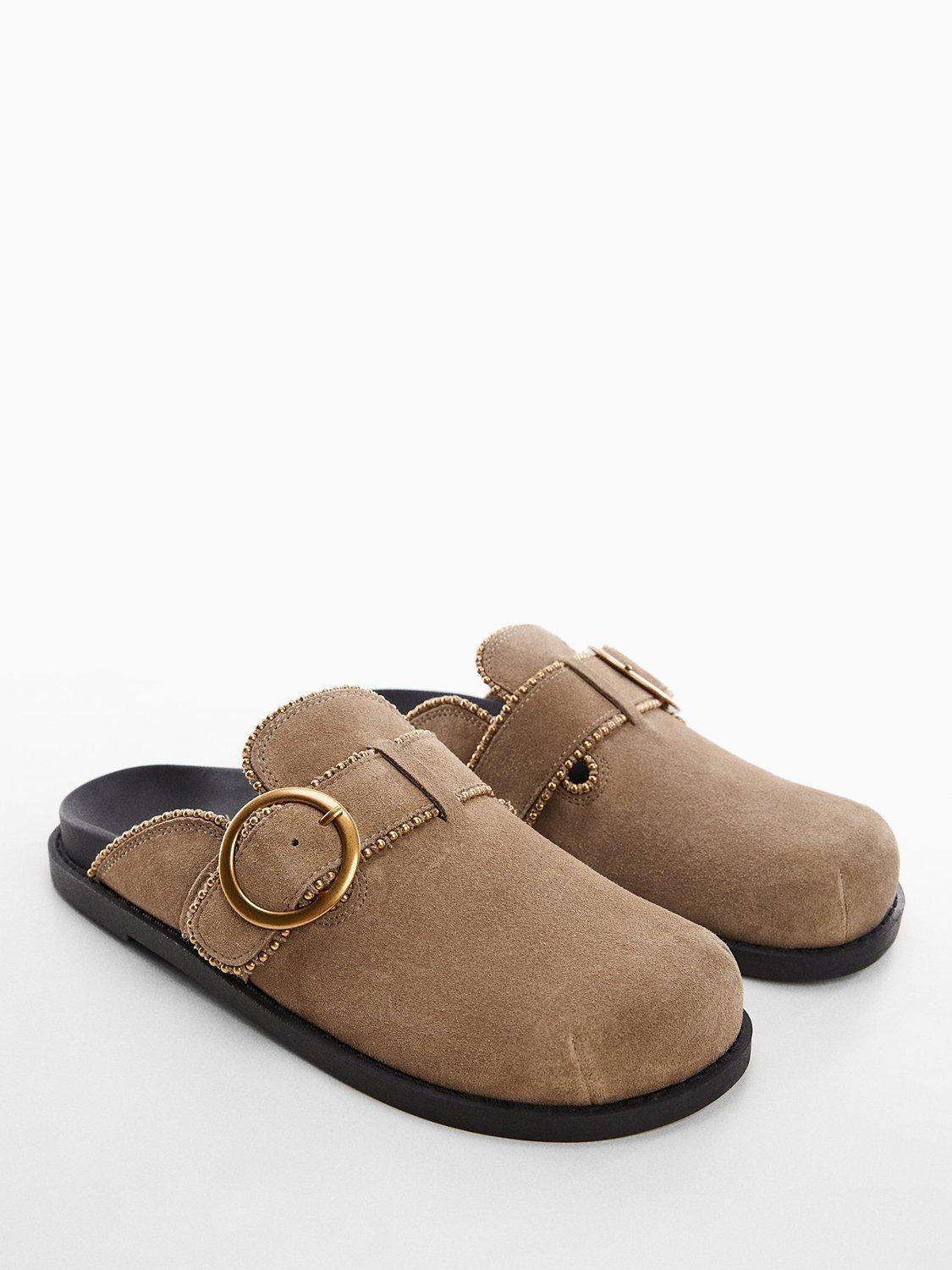 Mango Tonia Studded Clogs, Medium Brown