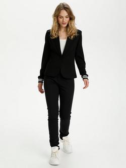 KAFFE Kinnie Sporty Sleeve Blazer - view 2, Black/Chalk