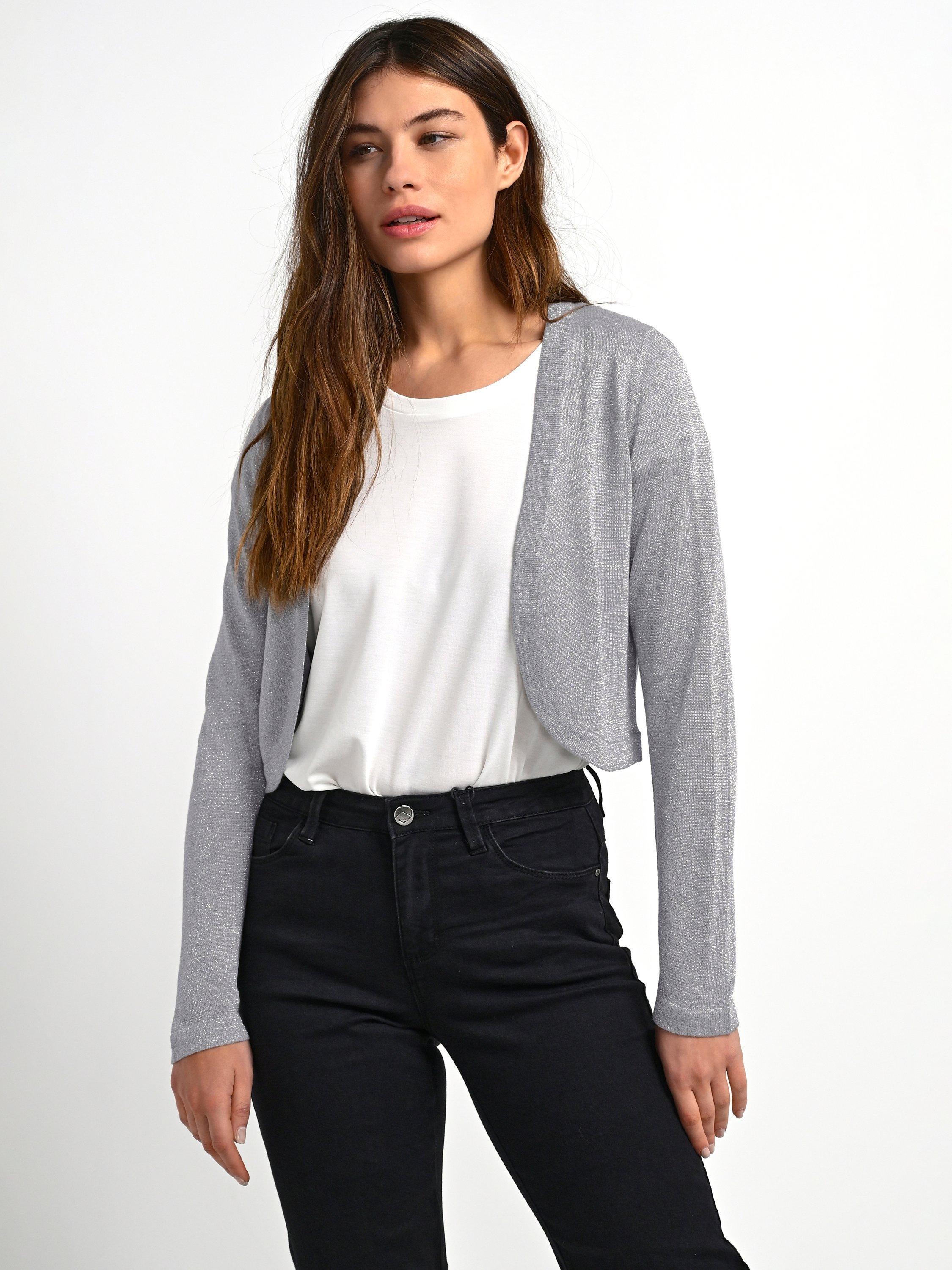 Grey bolero cardigan hotsell