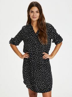 KAFFE Marana Spot Shirt Mini Dress - view 2, Black/Chalk
