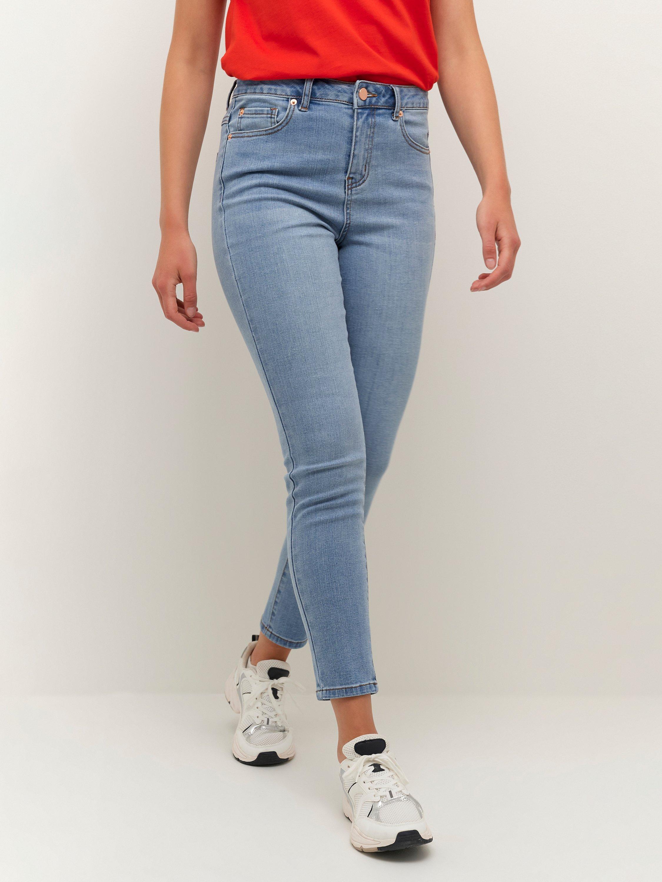 KAFFE Sinem High Waisted Jeans, Blue Washed Denim, 16