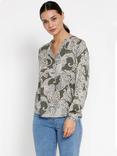 KAFFE Paisley Printed V-Neck Blouse