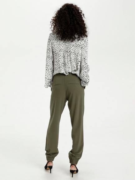 KAFFE Debra Long Sleeve V-Neck Blouse - view 2, Chalk/Black